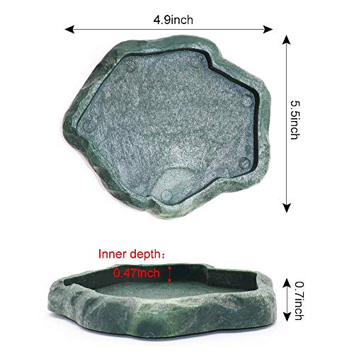 SLSON Reptile Feeder Terraium Bowl Plastic Shallow Reptile Feeder for Food and Water Feeding Dish for Lizard Gecko Bearded Dragon