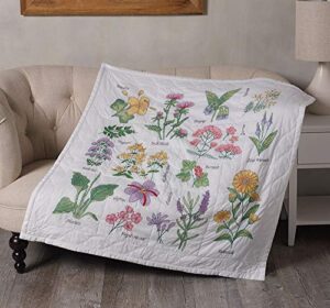 bucilla wildflower botanical lap quilt