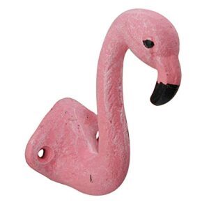 chesapeake bay pink flamingo head single wall hook distressed cast iron 4 inches