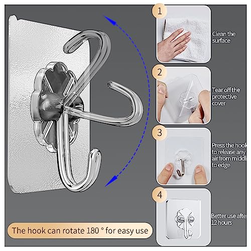 DSMY 27 Pack 25lb Frosted Self Adhesive Hooks for Shower Towel Cups Coat Door,Wall Hooks for Hanging,Heavy Duty Wall Sticky Hooks for Bathroom Kitchen Outdoor Dorm Room Essentials