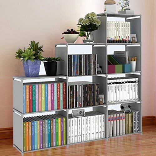 Hosmat 9-Cube DIY Children's Bookcase 30 inch Adjustable Bookshelf Organizer Shelves Unit, Folding Storage Shelves Unit