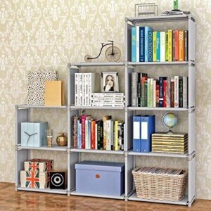 Hosmat 9-Cube DIY Children's Bookcase 30 inch Adjustable Bookshelf Organizer Shelves Unit, Folding Storage Shelves Unit