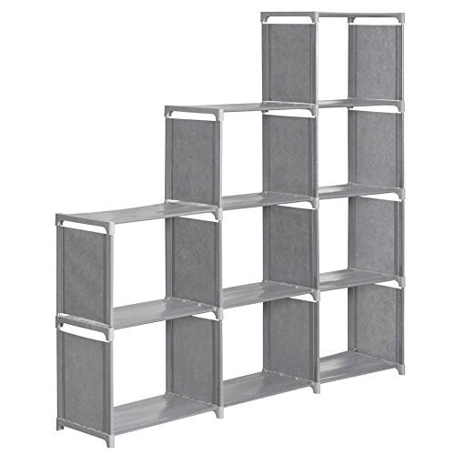 Hosmat 9-Cube DIY Children's Bookcase 30 inch Adjustable Bookshelf Organizer Shelves Unit, Folding Storage Shelves Unit