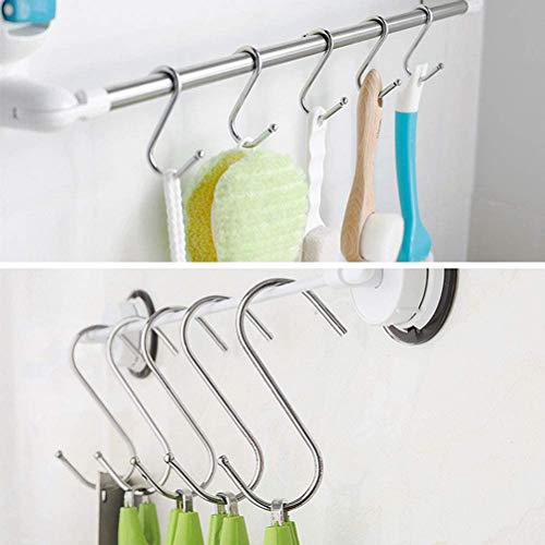 Emoly 20 Pack Heavy Duty s Hooks Stainless Steel S Shaped Hanging Hooks Hangers for Kitchen, Bathroom, Bedroom and Office, Silver