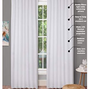 Farm House Curtain-Cotton Textured Slub fabric 50x84 -White, Cotton Curtains,2 Panels Curtain,Tab Top curtains,Room Darkening Drapes,Curtains For Bedroom,Curtains For Living Room,Curtains Set of 2