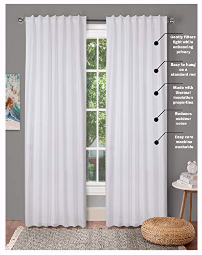 Farm House Curtain-Cotton Textured Slub fabric 50x84 -White, Cotton Curtains,2 Panels Curtain,Tab Top curtains,Room Darkening Drapes,Curtains For Bedroom,Curtains For Living Room,Curtains Set of 2