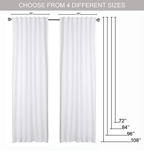 Farm House Curtain-Cotton Textured Slub fabric 50x84 -White, Cotton Curtains,2 Panels Curtain,Tab Top curtains,Room Darkening Drapes,Curtains For Bedroom,Curtains For Living Room,Curtains Set of 2