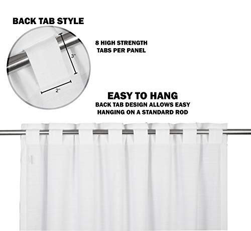 Farm House Curtain-Cotton Textured Slub fabric 50x84 -White, Cotton Curtains,2 Panels Curtain,Tab Top curtains,Room Darkening Drapes,Curtains For Bedroom,Curtains For Living Room,Curtains Set of 2