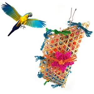 parrot bird pull bites climb chew toy colorful hanging strip rope pet cage decor