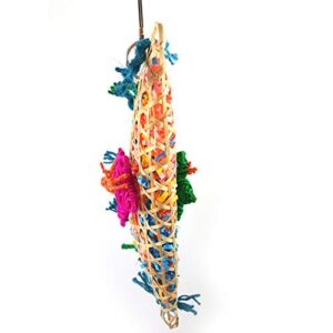 Parrot Bird Pull Bites Climb Chew Toy Colorful Hanging Strip Rope Pet Cage Decor