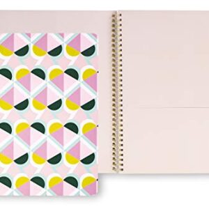 Kate Spade New York Large Spiral Notebook, 11" x 9.5" with 160 College Ruled Pages, Geo Spade