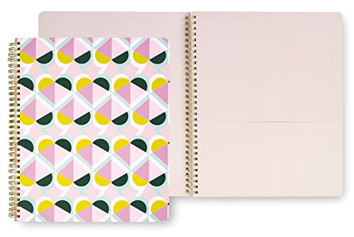 Kate Spade New York Large Spiral Notebook, 11" x 9.5" with 160 College Ruled Pages, Geo Spade