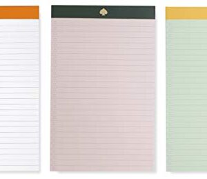 Kate Spade New York To-Do List Pad, Notepad Set of 3, Includes 50 Lined Sheets Per Memo Pad, Colorblock
