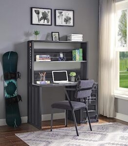 acme cargo desk & hutch - - gunmetal