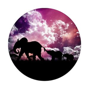 Elephant Moon Purple Color Phone Grip PopSockets PopGrip: Swappable Grip for Phones & Tablets