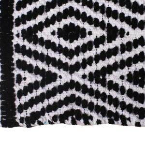 THE BEER VALLEY Cotton Diamond Rug 21x34 Inches - Black, Reversible Machine Washable Accent Rugs for Bedroom, Kitchen, Entryway, Bathroom