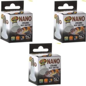 zoo med nano ceramic heat emitter 25 watt - pack of 3
