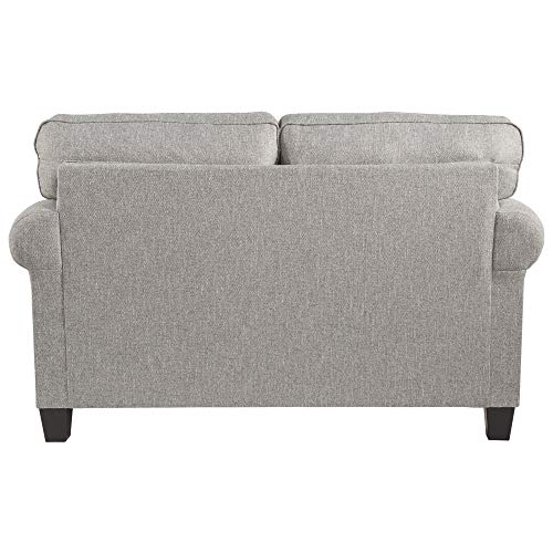 Signature Design by Ashley Alandari Traditional Loveseat with 2 Accent Pillows, Gray