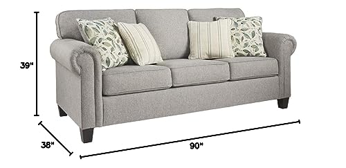 Signature Design by Ashley Alandari Traditional Sofa with 4 Accent Pillows, Gray