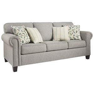 signature design by ashley alandari traditional sofa with 4 accent pillows, gray
