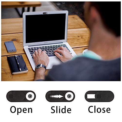 Webcam Cover, Sonku 7 Pack Web Camera Bloker Compatible with Laptop, PC, MacBook, iMac, Computer, iPad, Pro, Smartphone, Ultra Thin Design Protect Your Privacy Security Digital Sliding Covers - Black