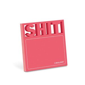 knock knock shit die cut sticky notes, 3 x 3-inches (1-count)