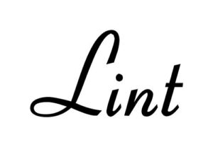 lint 3.5w x 2h label - laundry room organization - die cut vinyl decal - black retro font (sticker only)