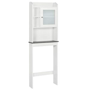yaheetech over the toilet cabinet, space-saving bathroom cabinet w/adjustable shelves, 7.4in d x 23.2in w x 68.9in h