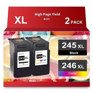 oa100 245xl 246xl ink cartridges replacement for canon 245 246 pg 245xl for pixma mx490 tr4520 ts3122 mg2522 ts3322 mx492 tr4522 mg2500 tr4500 ts3300 mg2922 (1 black, 1 tri-color) 245xl