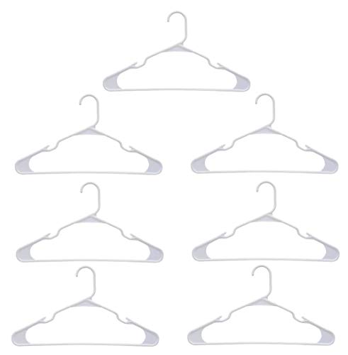 ESSENTIALS White Plastic Adult-Sized Hangers, 7 Hangers Per Package