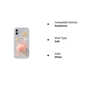 BONTOUJOUR Phone Case for iPhone 14 Pro Max, Funny Novelty Waving 3D Squeezable Peach Butt Piggy Pattern Happy Pig Case Transparent Soft TPU Silicone Rubber Case Help Relax