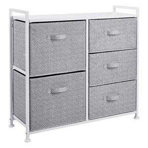 amazon basics fabric 5-drawer storage organizer unit for closet, white
