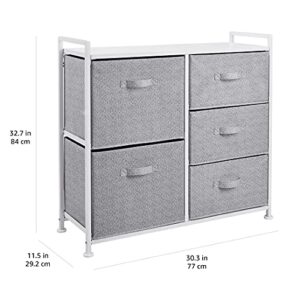 Amazon Basics Fabric 5-Drawer Storage Organizer Unit for Closet, White