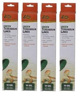 zilla green terrarium liner 10 gallon tanks - (9.75" l x 19.75" w) - pack of 4