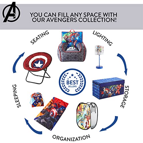 Avengers Toddler 19” Folding Saucer Chair with Cushion, Metal, Ages 3+