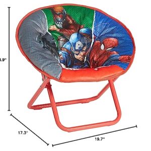 Avengers Toddler 19” Folding Saucer Chair with Cushion, Metal, Ages 3+