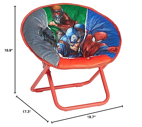 Avengers Toddler 19” Folding Saucer Chair with Cushion, Metal, Ages 3+