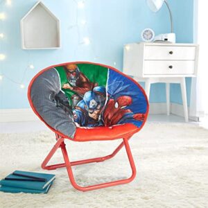 Avengers Toddler 19” Folding Saucer Chair with Cushion, Metal, Ages 3+