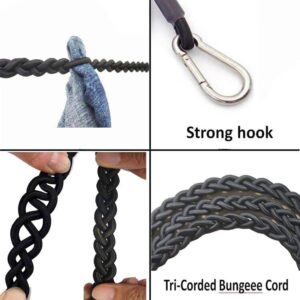 Braided Elastic Cord Travel Clothesline Travel Bungee Cord Laundry Clothesline (with 2 Strong Suction Cups) - Secures to Wall or Tile with Extra Large Suction Cups | Secures to Tree or on a Pole