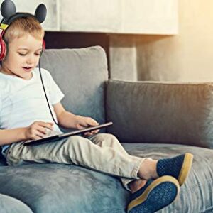 eKids Mickey Mouse Headphones For Kids, Adjustable Over the Ear Headphones, 3.5mm Jack Wired Headphones with Parental Volume Control, for Fans of Mickey Mouse Gifts
