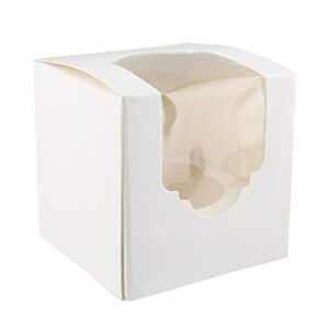 spec101 mini cupcake holders - 50 pk individual cupcake boxes with inserts, 2.5 inch to go cupcake containers, white