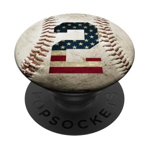 baseball number 2 with american usa flag phone stand popsockets popgrip: swappable grip for phones & tablets popsockets standard popgrip