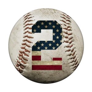 Baseball number 2 with American USA flag phone stand PopSockets PopGrip: Swappable Grip for Phones & Tablets PopSockets Standard PopGrip