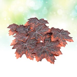 POPETPOP Leaf Litter for Reptiles-Artificial Autumn Maple Leaves Decorative Fiber Lifelike Leaf Reptile Supplies