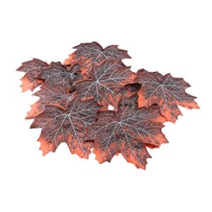 popetpop leaf litter for reptiles-artificial autumn maple leaves decorative fiber lifelike leaf reptile supplies