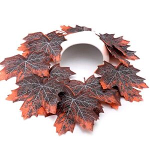 POPETPOP Leaf Litter for Reptiles-Artificial Autumn Maple Leaves Decorative Fiber Lifelike Leaf Reptile Supplies