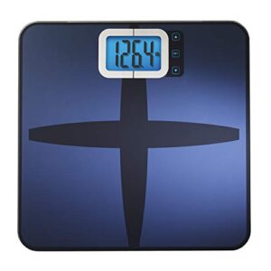 instatrack digital fat/bmi bathroom scale with high precision sensors – large display accurately measures body water, muscle mass, and calorie estimator, blue