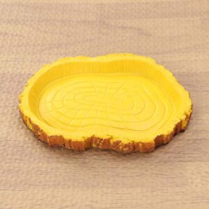 POPETPOP Water and Food Dish for Reptiles-Resin Simulated Bowl for Snake,Tortoise,Lizard,Frogs Reptile Water Dish