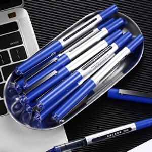 Chinco 12 Pieces Rolling Ball Pens, Quick-Drying Ink 0.5 mm Extra Fine Point Pens Liquid Ink Pen Rollerball Pens (Blue)