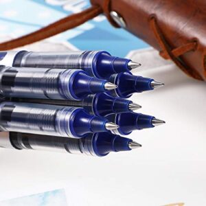 Chinco 12 Pieces Rolling Ball Pens, Quick-Drying Ink 0.5 mm Extra Fine Point Pens Liquid Ink Pen Rollerball Pens (Blue)